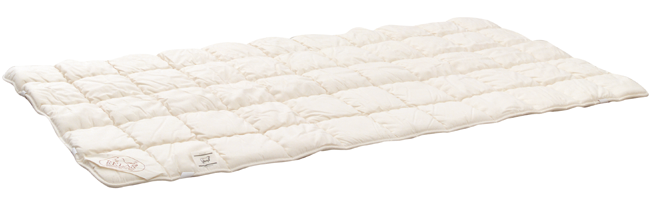 Schurwollauflage mit Baumwoll-Molino - trockenes Bettklima